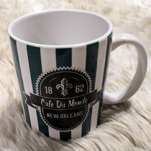 1862 Cafe Du Monde Green Stripe New Orleans Coffee Tea Mug